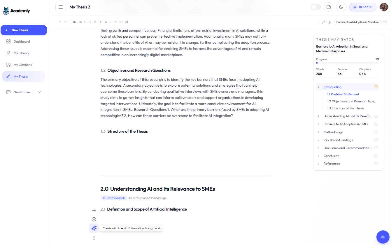 Academly Theory & Background: selecting sources for the theoretical framework draft