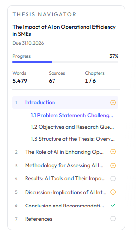 Thesis Navigator in Academly